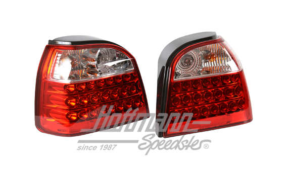 Luci Posteriori, Golf 3, LED, trasparente/rosso                                                     