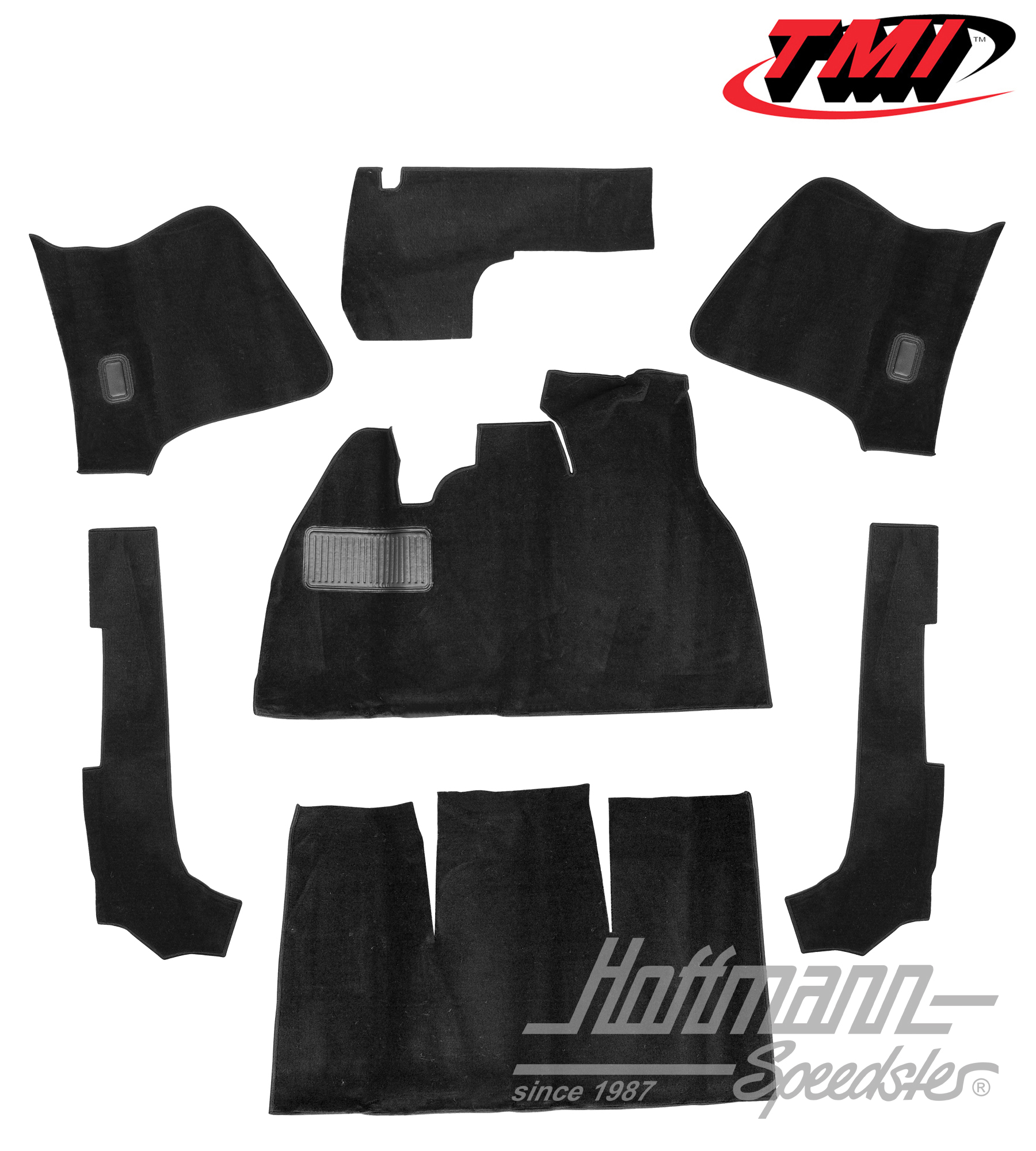Set tappeti, Cabriolet, velluto, nero, 8.55-7.68 | 34-F1318-801 | 055-7611