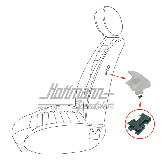 Clip, pulsante, bloccaggio schienale | 311 881 247 | 055-7080-05