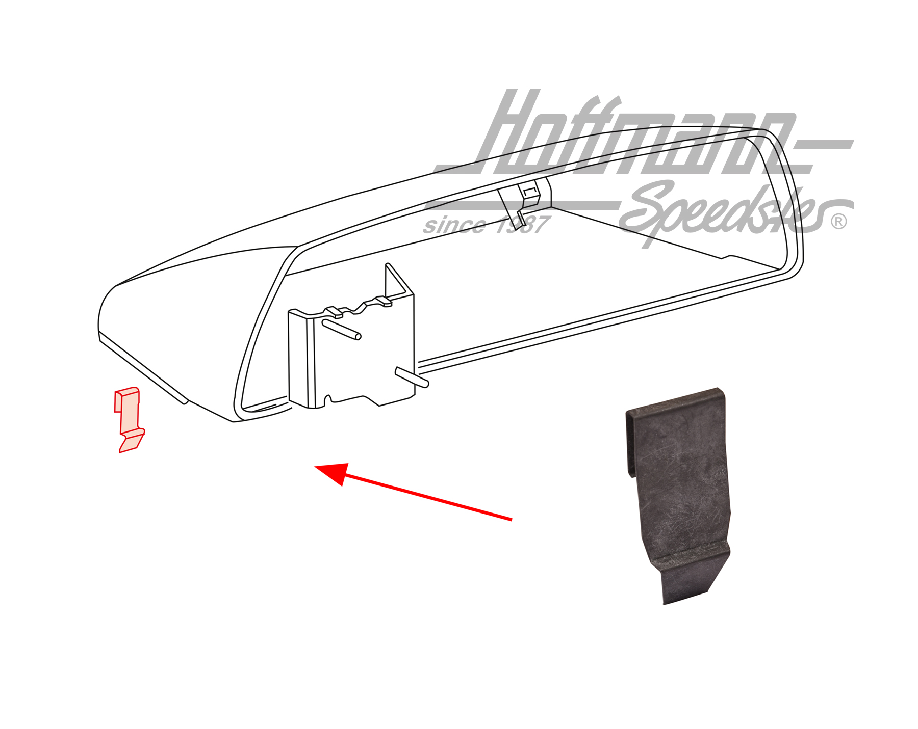 Clip, alloggiamento strumenti, Furgone T3 | 251 957 089 | 360-0168-20