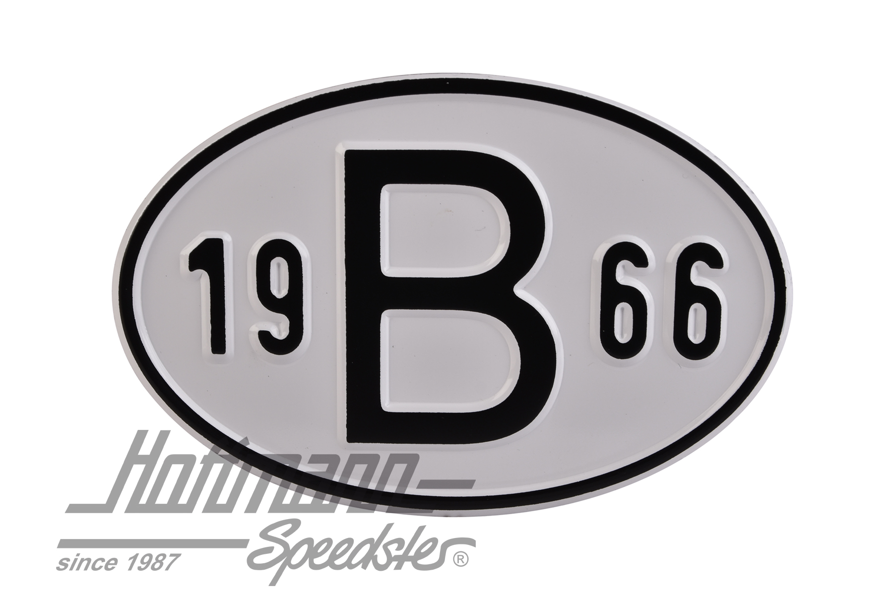Targa sigla internazionale "B" (Belgio), "1966", alluminio |  | 020-2397-66