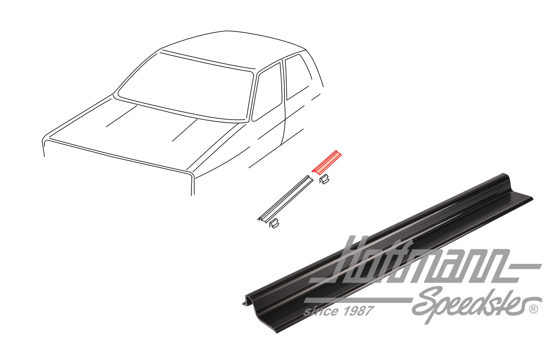 Modanatura di accesso, Golf 1, 4 porte, posteriore | 173 853 371 B | 180-3164