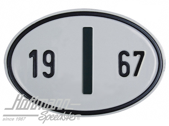 Targa sigla internazionale "I" (ITALIA), "1967", alluminio |  | 020-2402-67