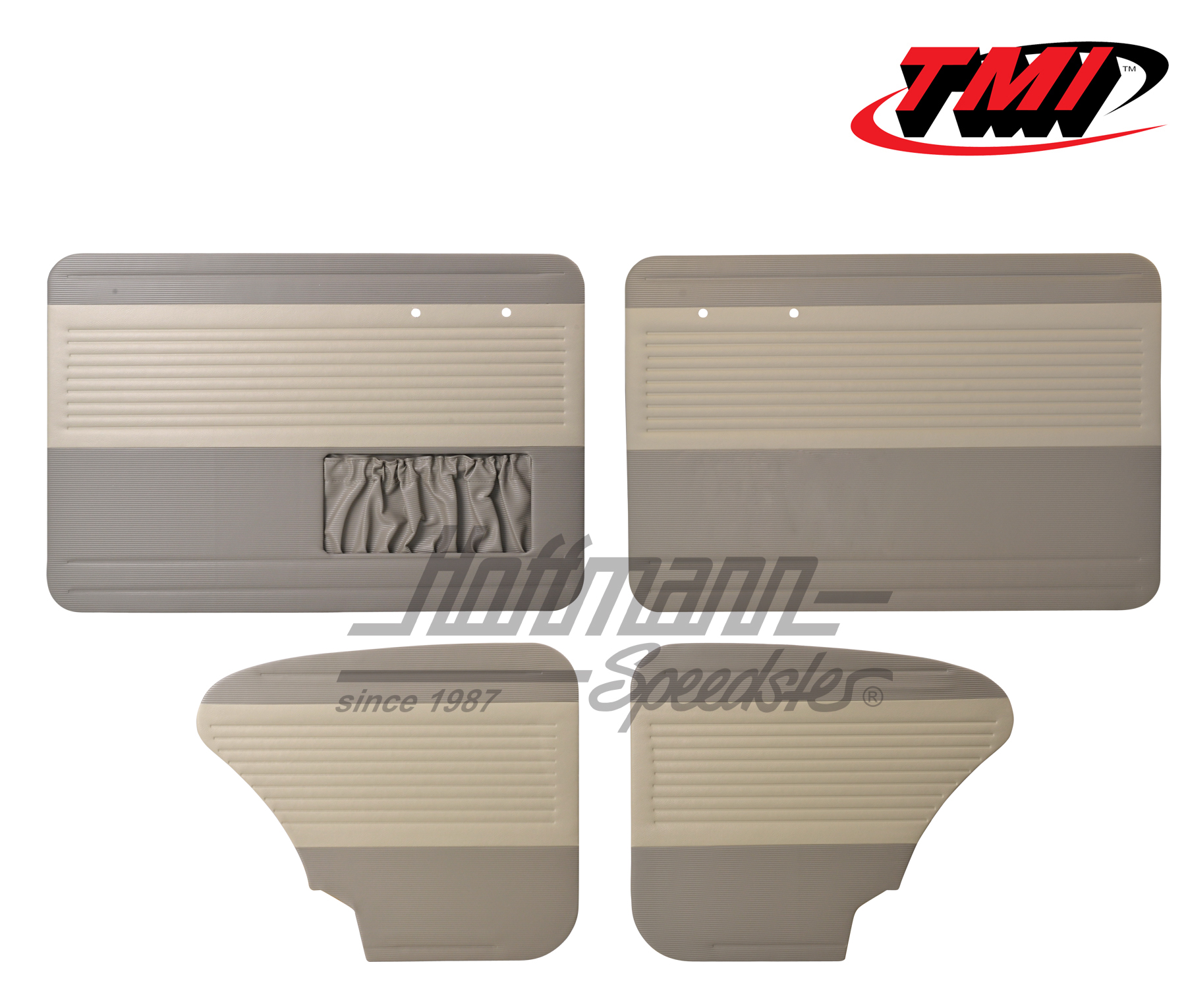 Pannelli per portiera e laterali, Maggiolino Berlina, 64-66, bianco vecchio / grigio | 19-1123-16-15 | 055-7514-03