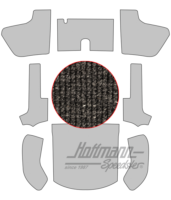 Set tappeti, Cabriolet, 56-64, filato capello, antracite |  | 026-5041-02