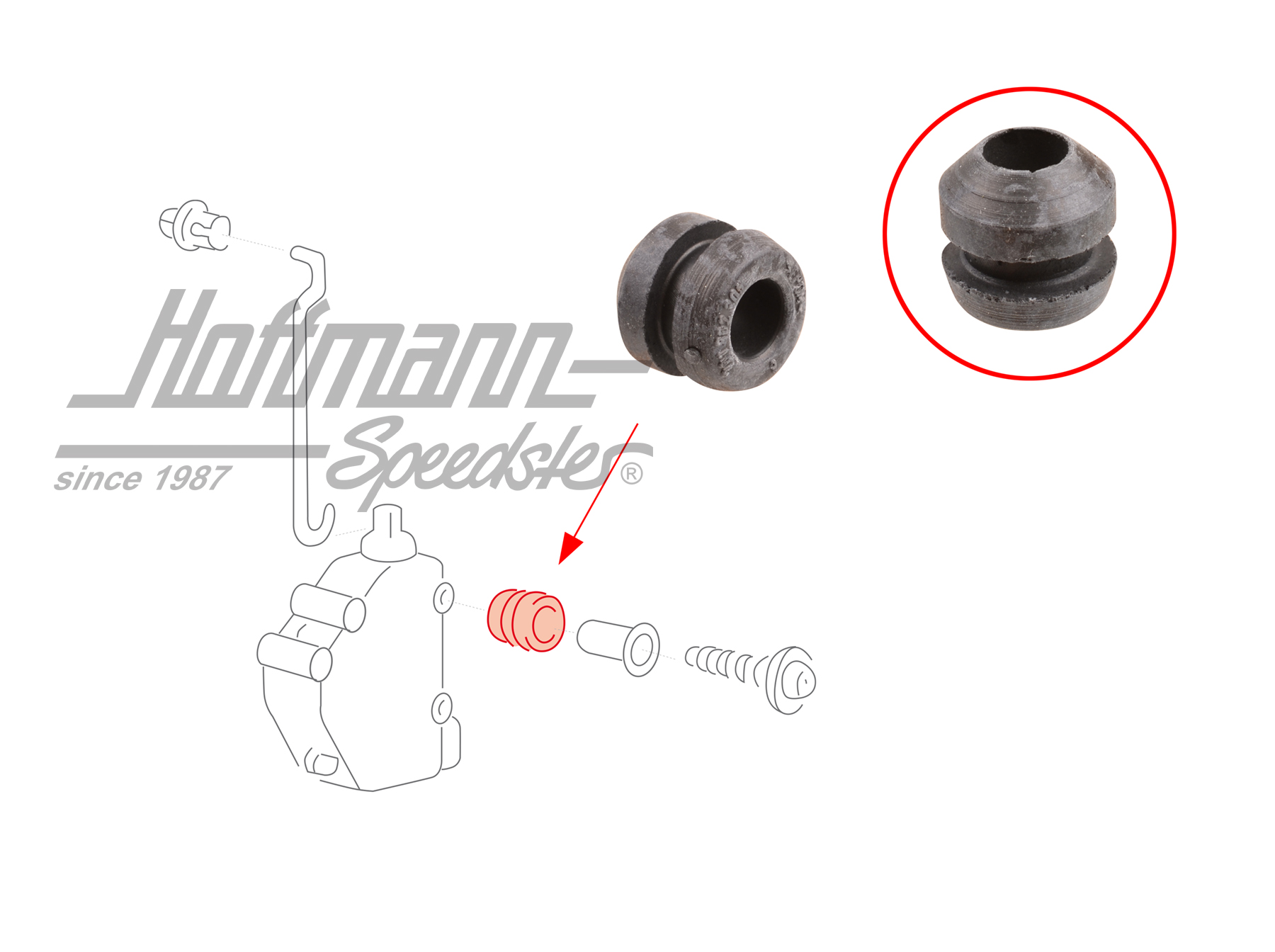 Boccola (gomma), servomotore, chiusura centralizzata
 | 701 862 305 | 408-1010-80