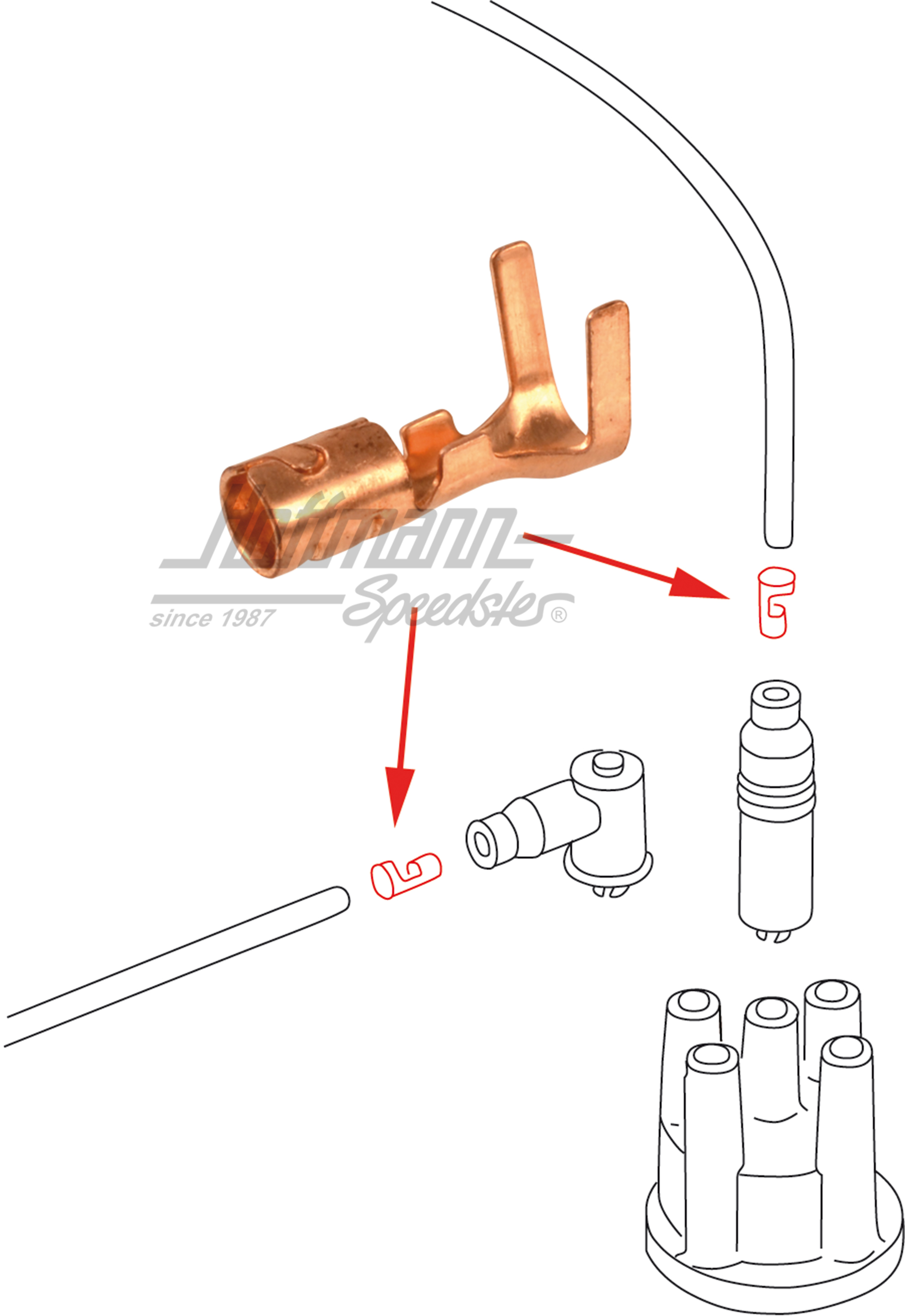 Spina, linea di accensione / innesto | 030 905 423 A | 190-1152