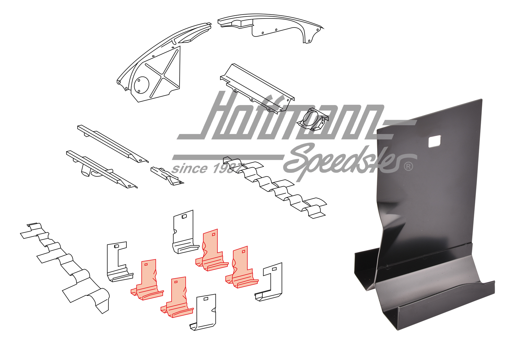 Lamiera conduttrici di calorecentro, testa, 911/914, 64-77 | 901 106 035 01 | 530-4030
