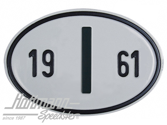 Targa sigla internazionale "I" (ITALIA), "1961", alluminio |  | 020-2402-61