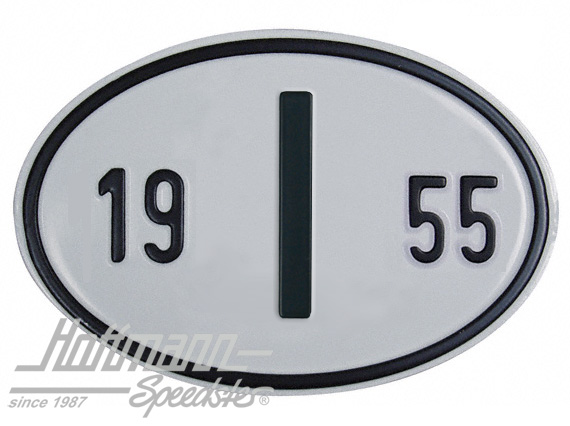 Targa sigla internazionale "I" (ITALIA), "1955", alluminio |  | 020-2402-55
