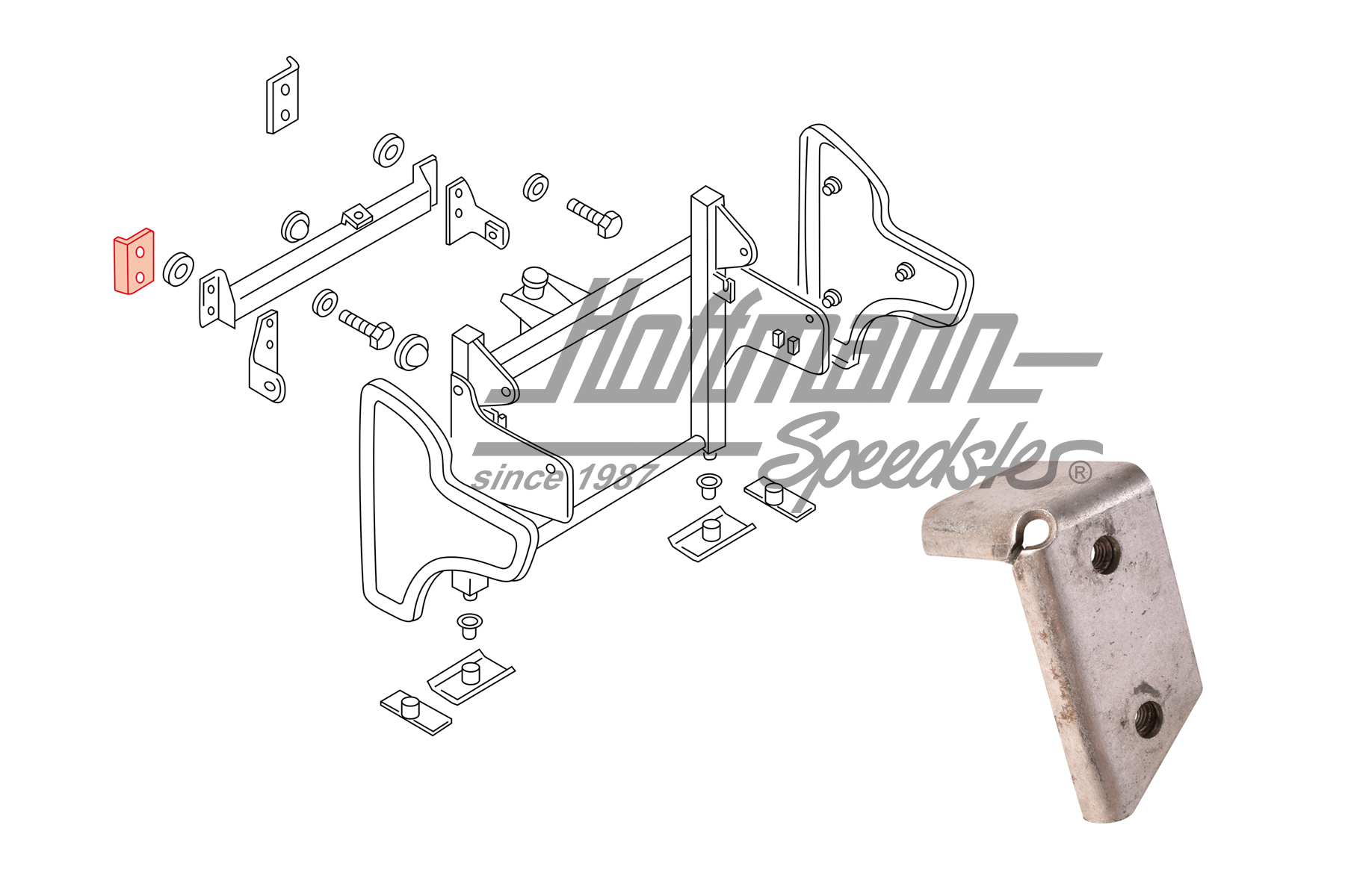 Piastra di rinforzo, sedile ribaltabile, sinistra | 255 887 401 A | 360-6240-01