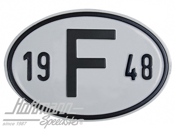Targa sigla internazionale "F" (Francia), "1948", alluminio |  | 020-2399-48