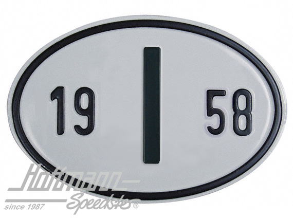 Targa sigla internazionale "I" (ITALIA), "1958", alluminio |  | 020-2402-58