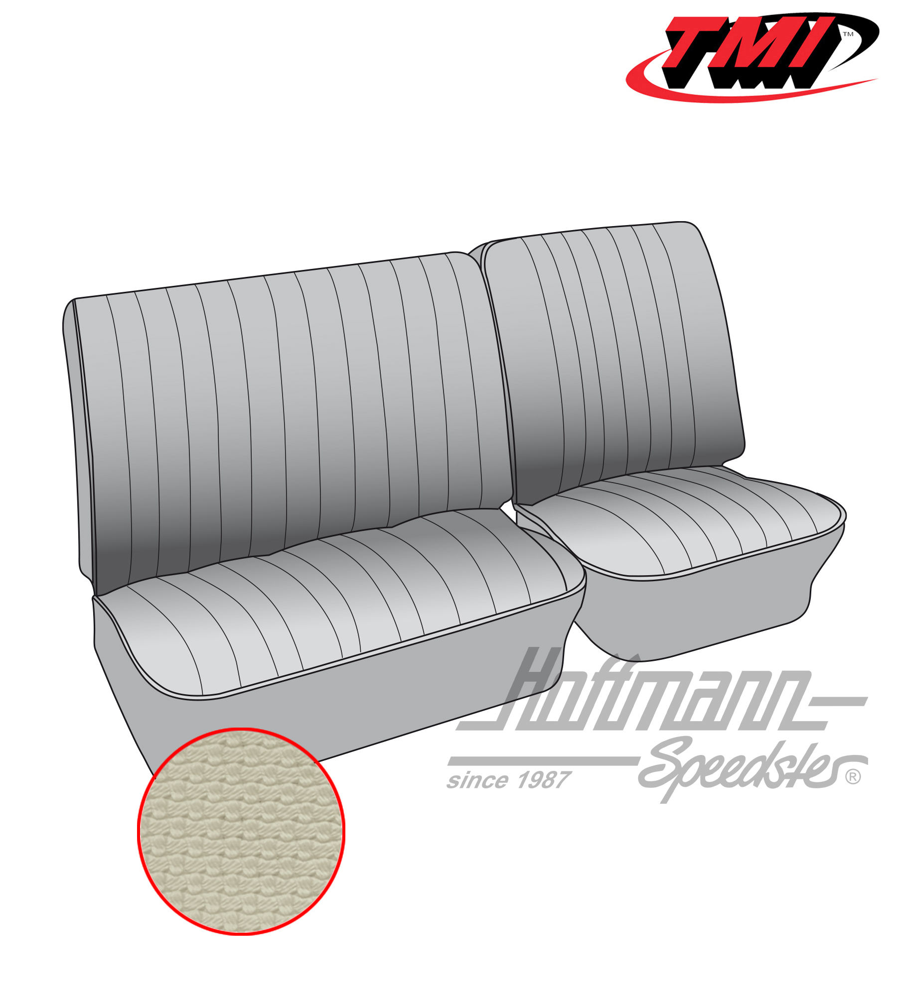 Coprisedile, panca anteriore, 62-67,  bianco antico | 43-2111-05 | 098-0604-50