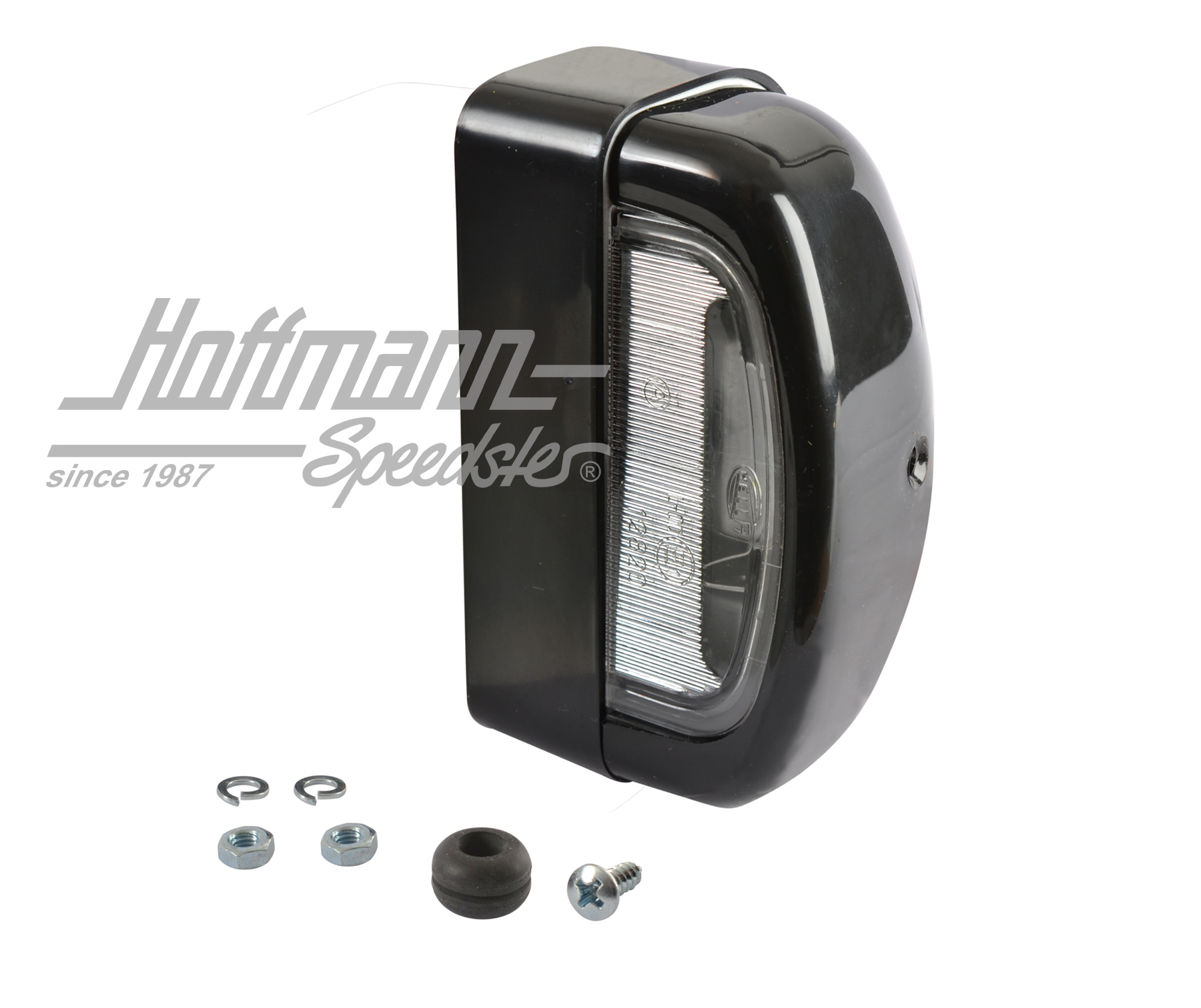 Luce di targa, nera, Hella (alta) | 2KA 001 386-497 | 020-4474-90