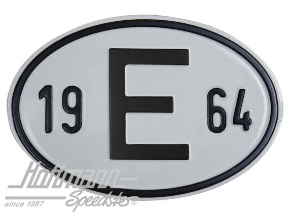 Targa sigla internazionale "E" ( Spagna), "1964", alluminio |  | 020-2403-64