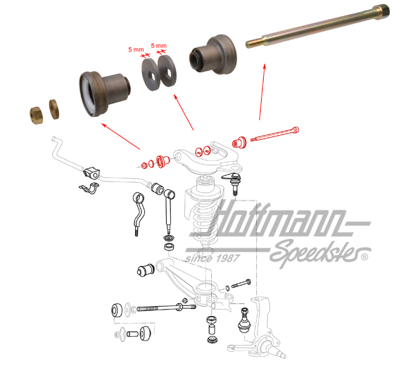 Kit di montaggio, braccio trasversale superiore, 5 mm |  | 330-1168-06