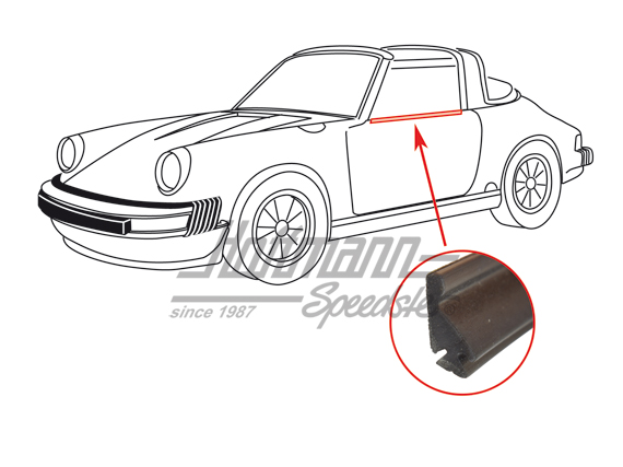 Guarnizione, cristallo porta, Targa/Cabriolet, sinistra                                             