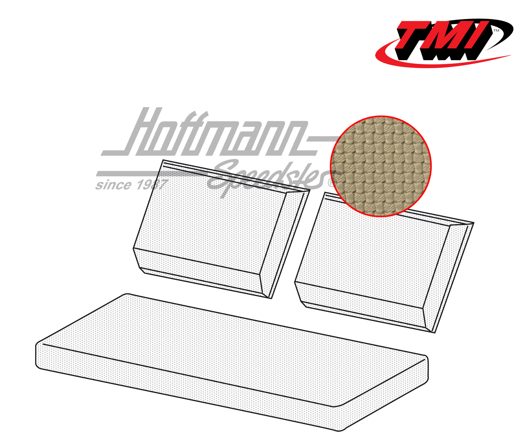 Coprisedile, panca posteriore, Pescaccia, beige (tessuto di cestino) | 43-1417-04 | 080-5063-04