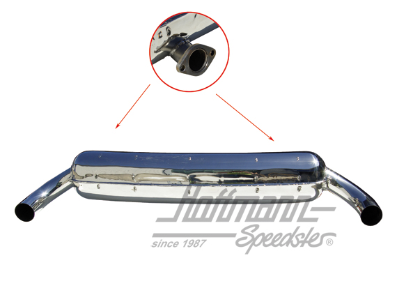 Scarico sportivo, acciaio inossidabile,  2 x 70 mm, 73-75 | 92.511SD | 520-3460