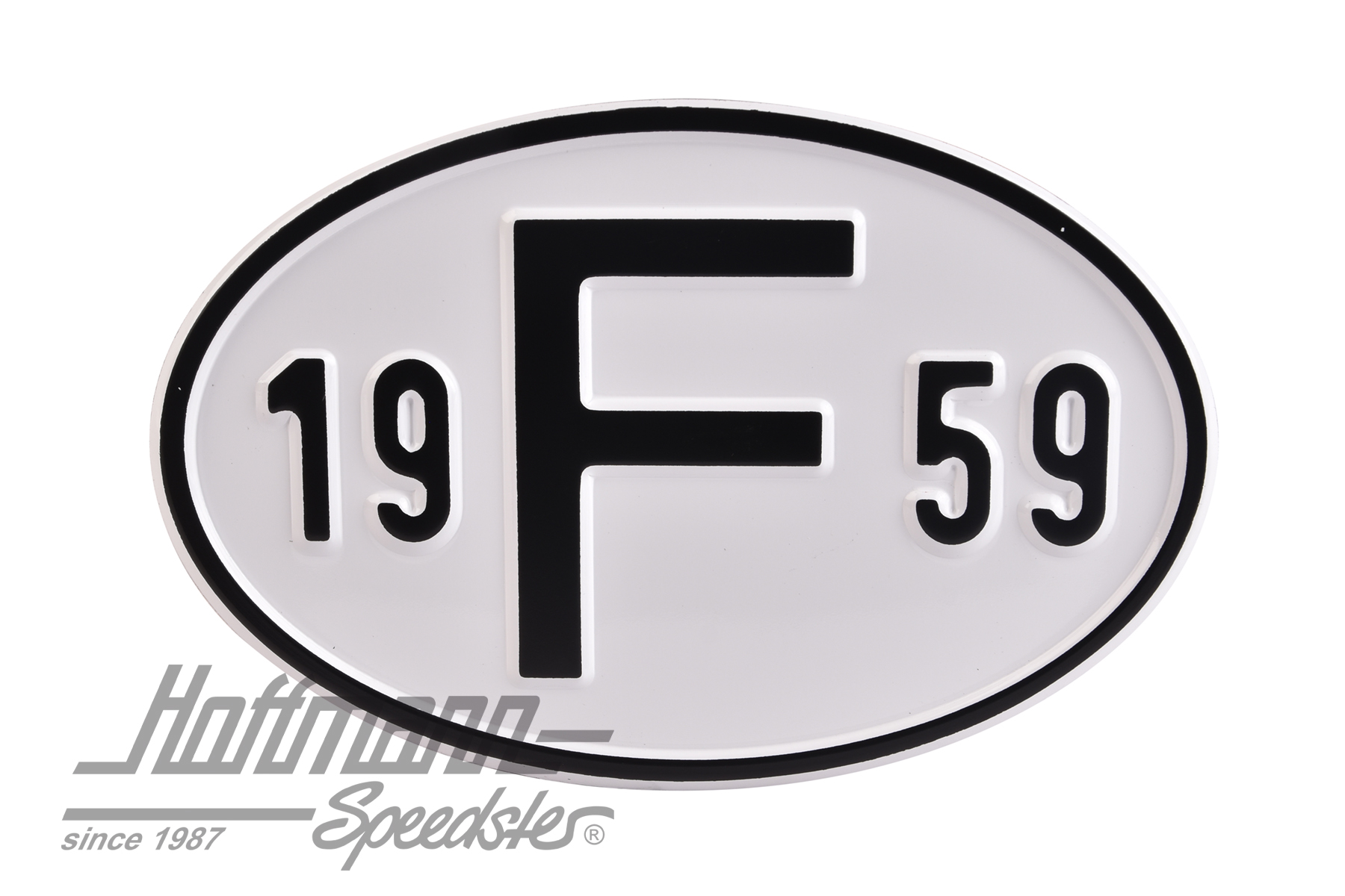 Targa sigla internazionale "F" (Francia), "1959", alluminio |  | 020-2399-59