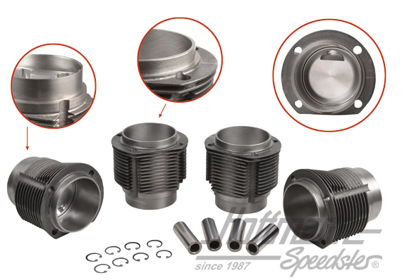 Pistoni + cilindri, Porsche 356C/912, 86mm, JE | 008 11 86C JE | 505-0660