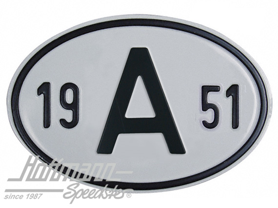 Targa sigla internazionale "A" (Austria), "1951", alluminio |  | 020-2398-51