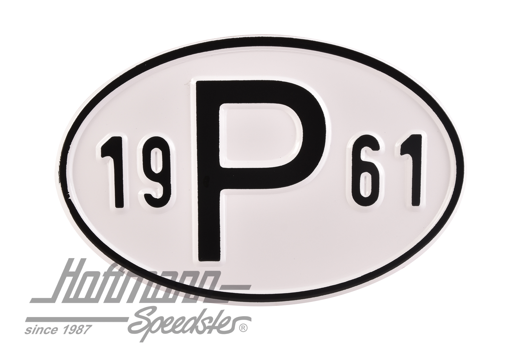 Targa sigla internazionale "P" (Portogallo), "1961", alluminio |  | 020-2405-61