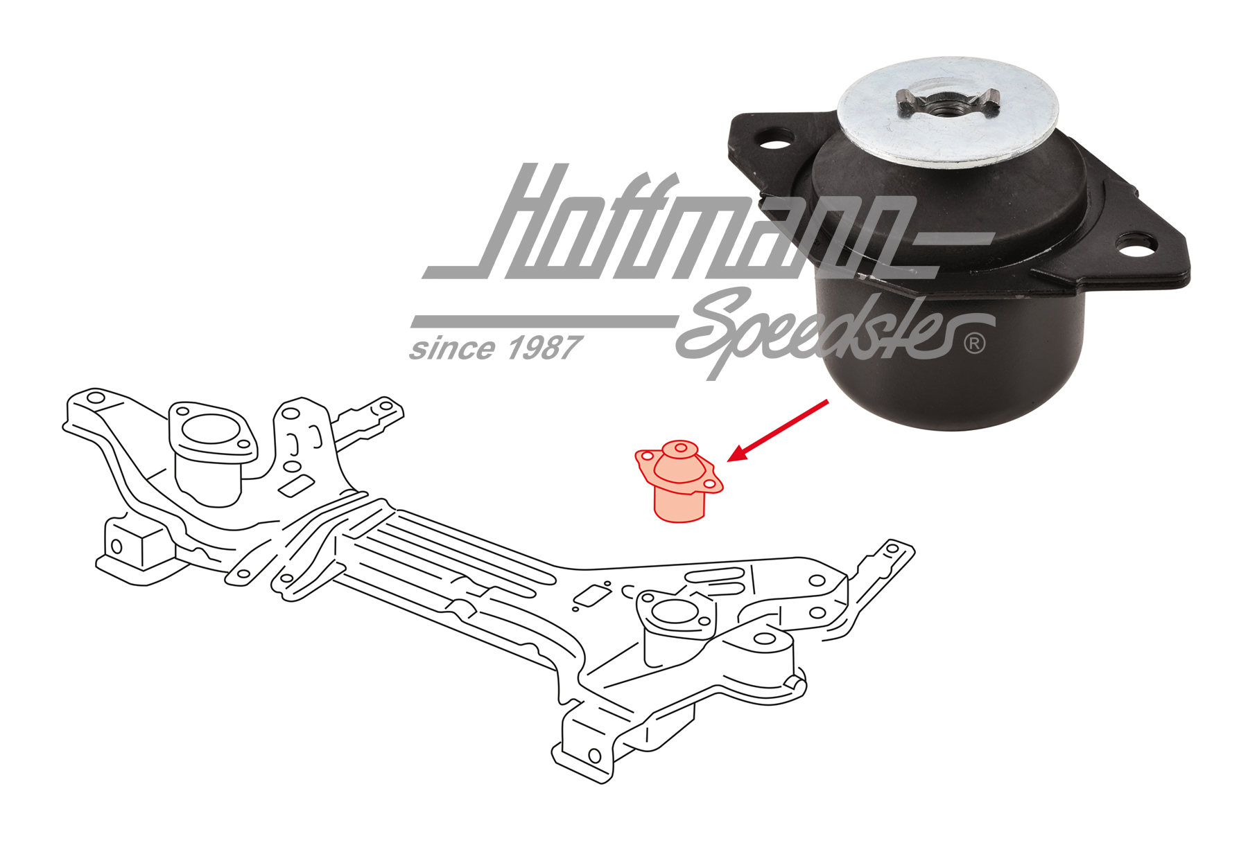 Cuscinetto in gomma, supporto motore, posteriore, 1.9-2.0 | 357 199 402 B | 211-5475