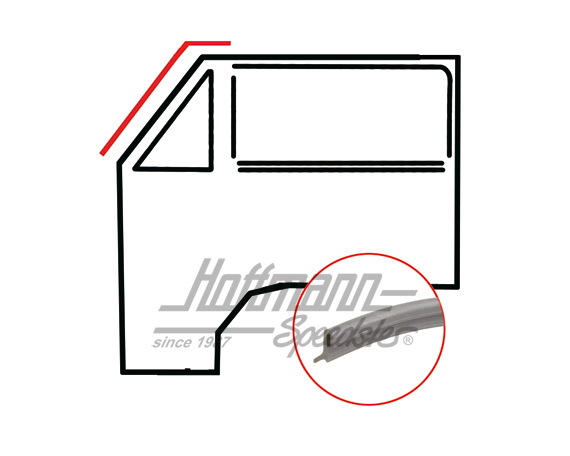 Guarnizione porta, anteriore verso colonna A, 550 mm | 171 837 913 F | 350-2512