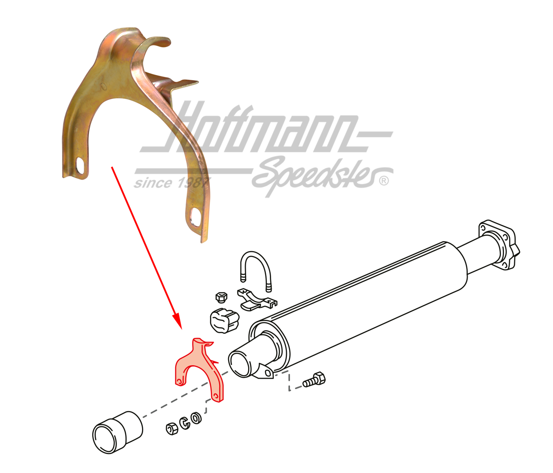 Gancio, silenziatore, 924S/944/968 | 931 111 061 02 | 650-1190