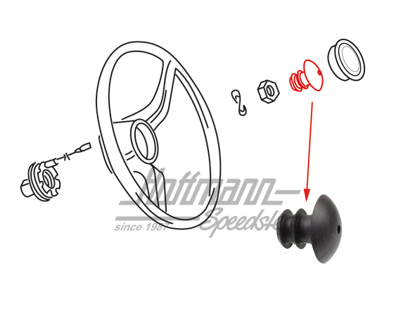 Beccuccio di gomma, cavo clacson, 8.67- | 311 415 535 | 020-2431-75
