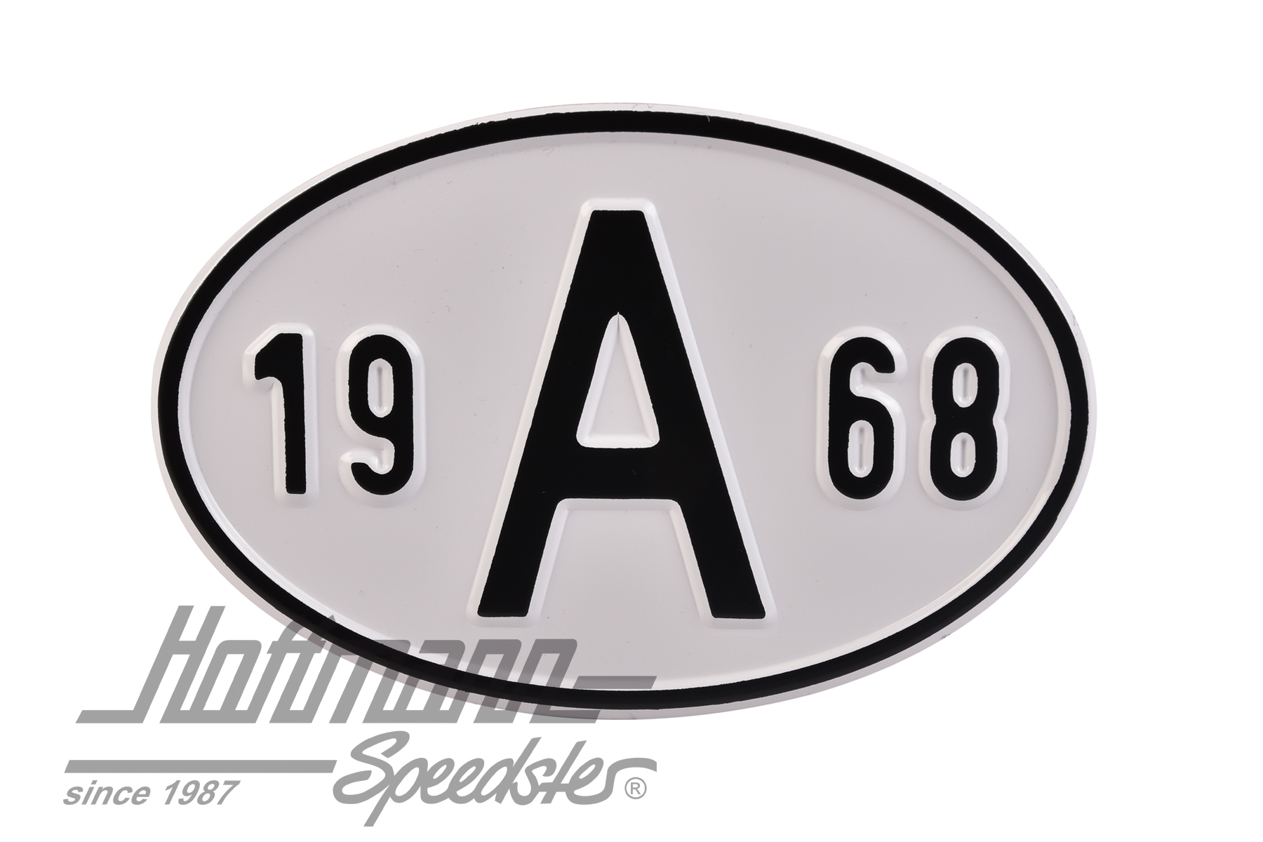 Targa sigla internazionale "A" (Austria), "1968", alluminio |  | 020-2398-68