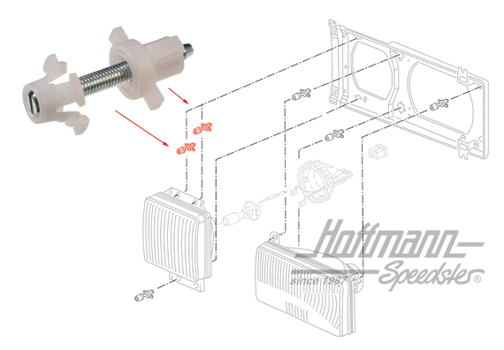 Vite articolata, fanale abbagliante | 255 941 141 B | 340-4970-22