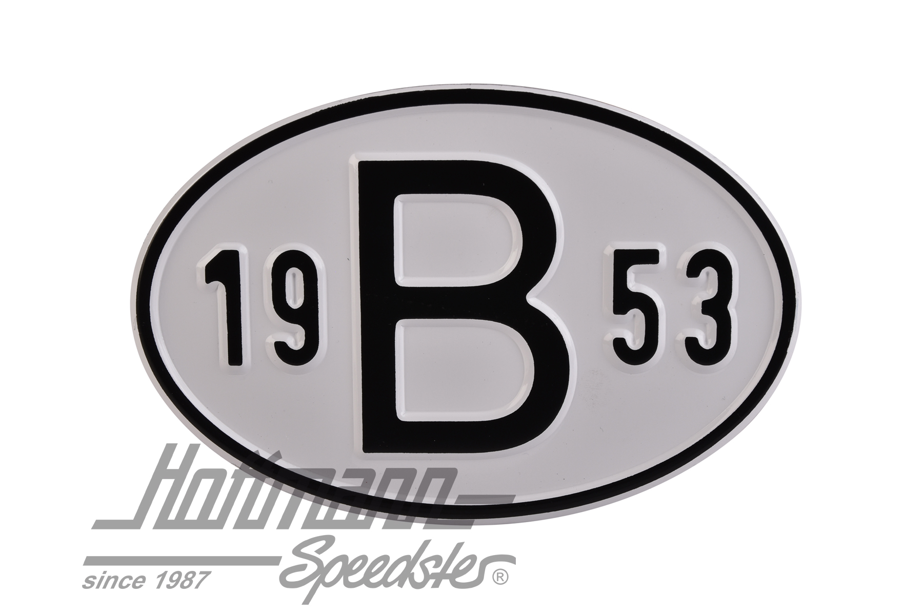 Targa sigla internazionale "B" (Belgio), "1953", alluminio |  | 020-2397-53