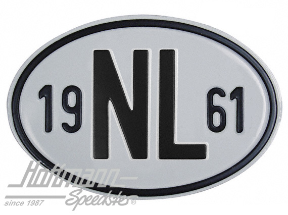 Targa sigla internazionale "NL" (Paesi Bassi), "1961", alluminio |  | 020-2391-61