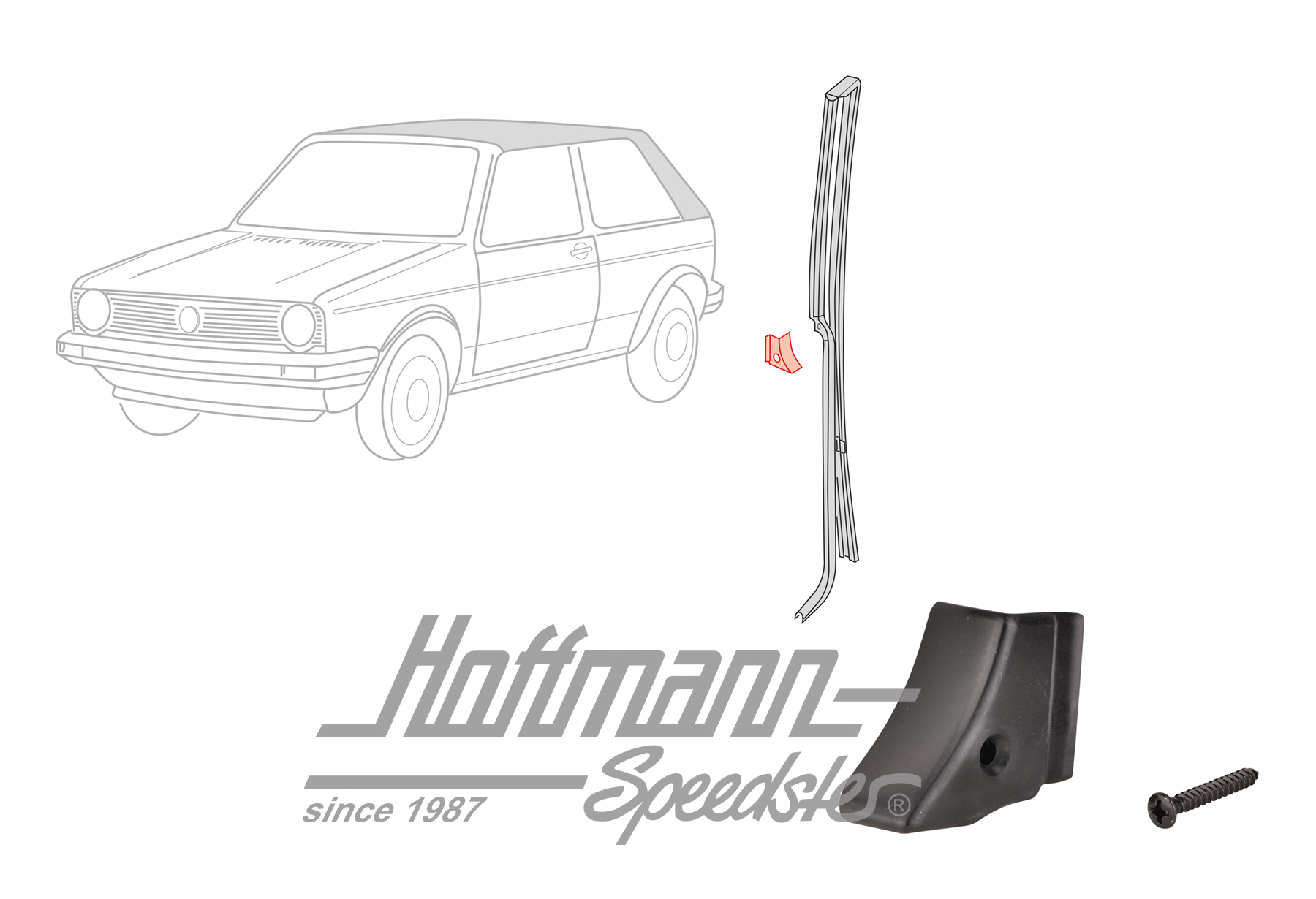 Copertura, montante B, Golf 1 Cabriolet, sinistra | 155 847 347 | 180-4405-01