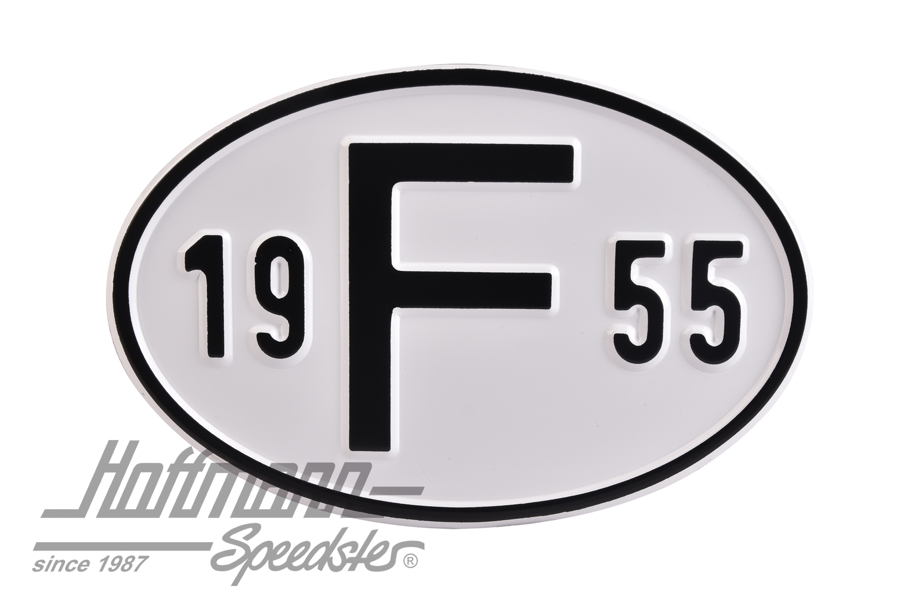 Targa sigla internazionale "F" (Francia), "1955", alluminio |  | 020-2399-55