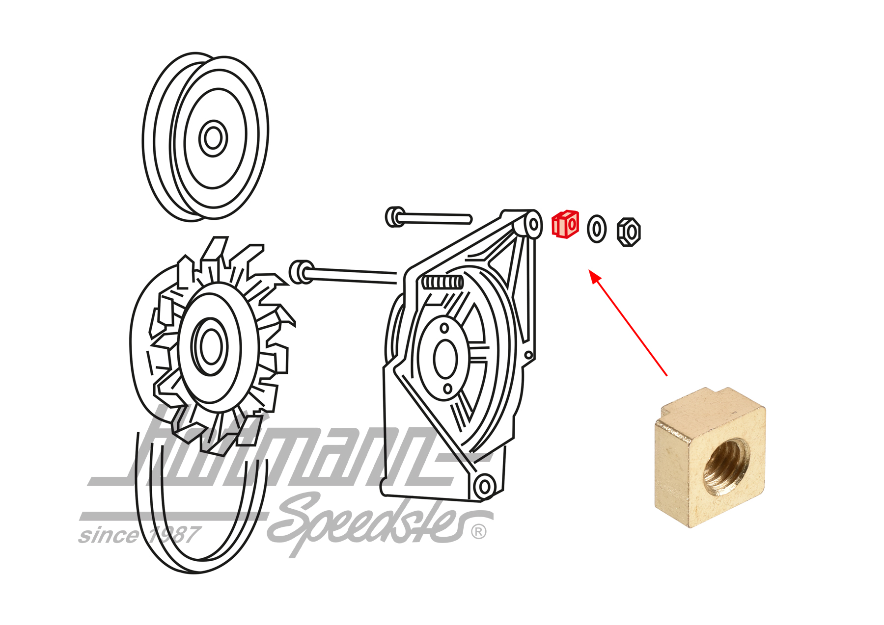 Dado quadro, alternatore, 1.7-2.0 | 021 903 243 A | 097-1703-10