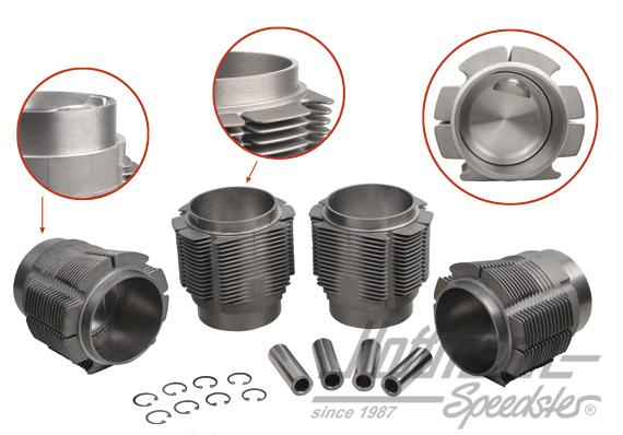 Pistoni + cilindri, Porsche 356C/912, 86mm, JE (B) | 008 11 86P JE | 505-0659