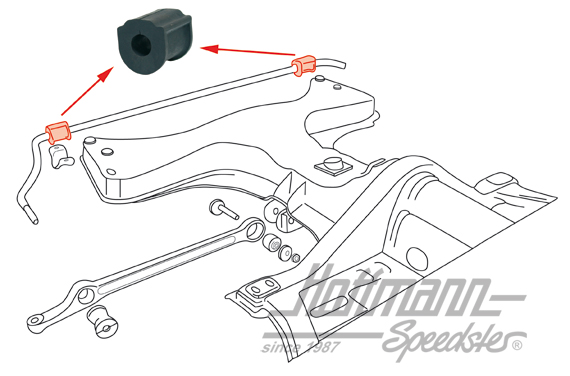Gomma stabilizzatore sulla testa telaio, 1302/03, di serie | 113 411 313 A | 020-0981