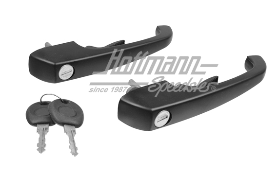 Maniglia porta, serratura uguale, 68-79, nera | 211 837 205 2 Paar | 097-1010-25