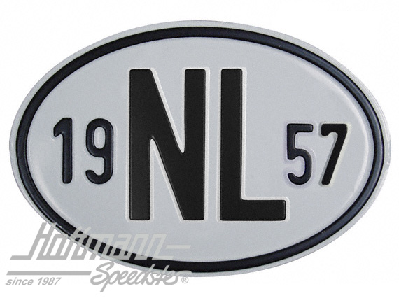 Targa sigla internazionale "NL" (Paesi Bassi), "1957", alluminio |  | 020-2391-57