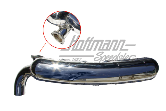 Scarico sportivo, acciaio inossidabile, 1 x 84mm, 75-89                                             