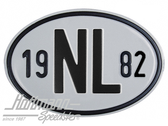 Targa sigla internazionale "NL" (Paesi Bassi), "1982", alluminio |  | 020-2391-82