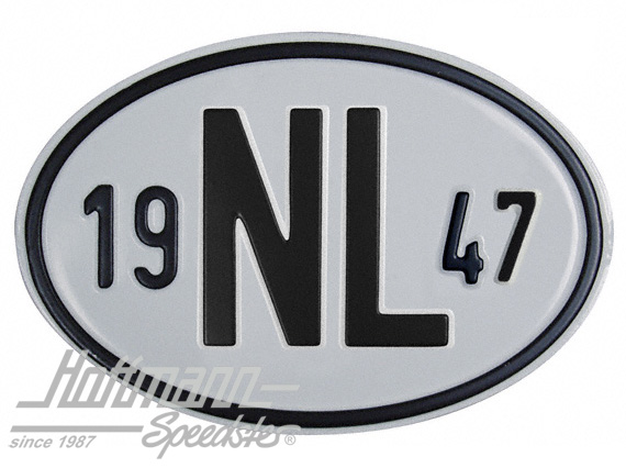 Targa sigla internazionale "NL" (Paesi Bassi), "1947", alluminio |  | 020-2391-47
