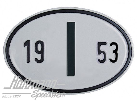 Targa sigla internazionale "I" (ITALIA), "1953", alluminio |  | 020-2402-53