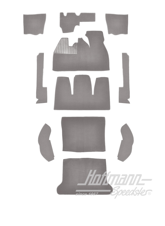 Set tappeti, Maggiolino Berlina, 8.68-7.72, grigio |  | 026-5523