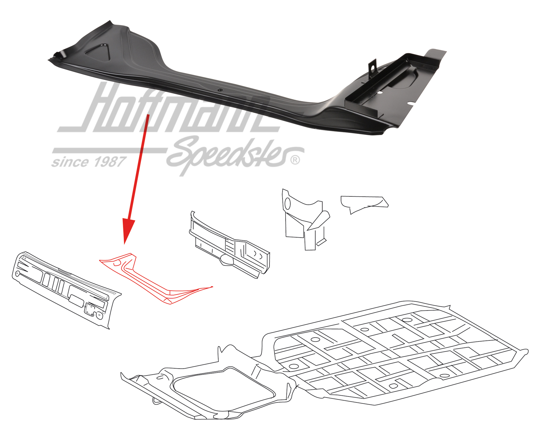 Supporto serbatoio + batteria, verniciato,  65-69 | 901 501 049 20 | 590-0179