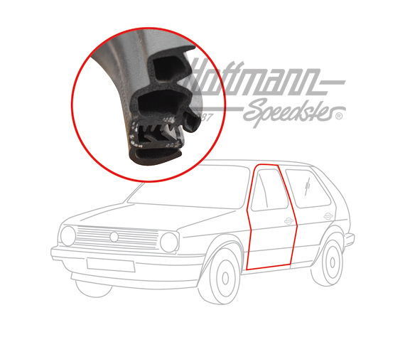 Guarnizione portiera, Golf 2, 2 / 4 portiere, sinistra / destra | 191 867 365 C | 208-7020